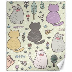 Funny Cartoon Cats Seamless Pattern Canvas 20  X 24  by Salman4z