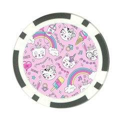 Beautiful-cute-animals-pattern-pink Poker Chip Card Guard by Salman4z