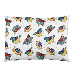 Seamless-pattern-with-hand-drawn-bird-black Pillow Case by Salman4z