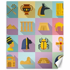 Egypt-icons-set-flat-style Canvas 8  X 10  by Salman4z