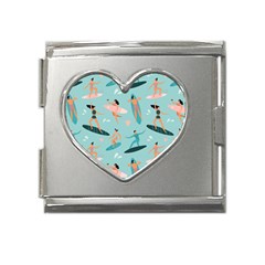 Beach-surfing-surfers-with-surfboards-surfer-rides-wave-summer-outdoors-surfboards-seamless-pattern- Mega Link Heart Italian Charm (18mm) by Salman4z