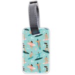 Beach-surfing-surfers-with-surfboards-surfer-rides-wave-summer-outdoors-surfboards-seamless-pattern- Luggage Tag (two sides) Front