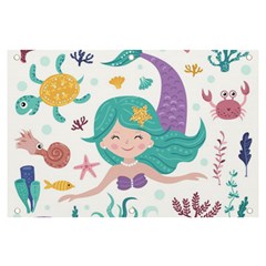 Set-cute-mermaid-seaweeds-marine-inhabitants Banner And Sign 6  X 4  by Salman4z