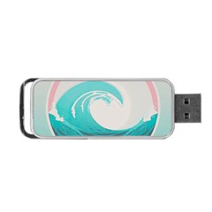 Tidal Wave Ocean Sea Tsunami Wave Minimalist Portable Usb Flash (one Side) by Ravend