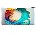 Tsunami Tidal Wave Waves Minimalist Ocean Sea Pencil Case Back