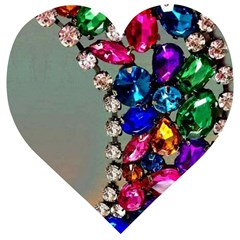 Colorful Diamonds Wooden Puzzle Heart by Sparkle