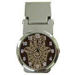 Hamsa-hand-drawn-symbol-with-flower-decorative-pattern Money Clip Watches by Salman4z