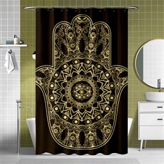 Hamsa-hand-drawn-symbol-with-flower-decorative-pattern Shower Curtain 48  X 72  (small)  by Salman4z