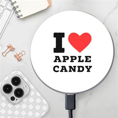 I Love Apple Candy Wireless Fast Charger(white) by ilovewhateva