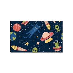 Seamless-pattern-with-funny-aliens-cat-galaxy Sticker (rectangular) by Salman4z