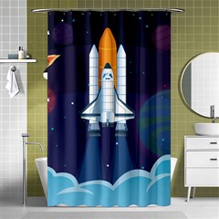 Spaceship-milkyway-galaxy Shower Curtain 48  X 72  (small)  by Salman4z