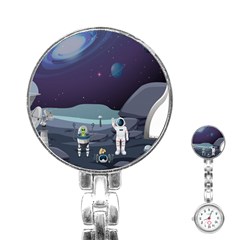 Alien-astronaut-scene Stainless Steel Nurses Watch by Salman4z