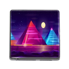 Egyptian-pyramids-night-landscape-cartoon Memory Card Reader (square 5 Slot) by Salman4z