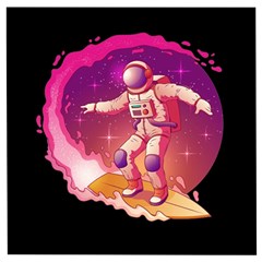 Astronaut-spacesuit-standing-surfboard-surfing-milky-way-stars Wooden Puzzle Square by Salman4z