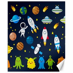 Big-set-cute-astronauts-space-planets-stars-aliens-rockets-ufo-constellations-satellite-moon-rover-v Canvas 16  X 20  by Salman4z