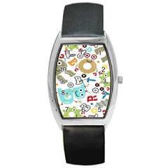 Seamless-pattern-vector-with-funny-robots-cartoon Barrel Style Metal Watch by Salman4z