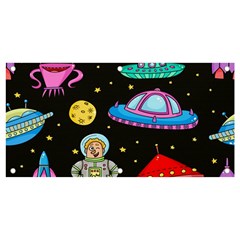 Seamless-pattern-with-space-objects-ufo-rockets-aliens-hand-drawn-elements-space Banner And Sign 4  X 2  by Salman4z