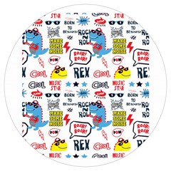 Monster-cool-seamless-pattern Round Trivet by Salman4z