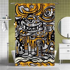 Crazy-abstract-doodle-social-doodle-drawing-style Shower Curtain 48  X 72  (small)  by Salman4z