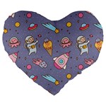 Outer-space-seamless-background Large 19  Premium Heart Shape Cushions Front