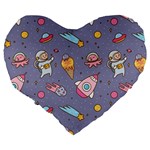 Outer-space-seamless-background Large 19  Premium Heart Shape Cushions Back