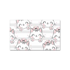 Cat-with-bow-pattern Sticker (rectangular) by Salman4z