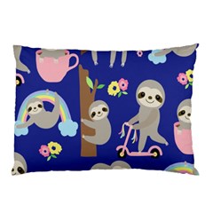 Hand-drawn-cute-sloth-pattern-background Pillow Case (two Sides) by Salman4z