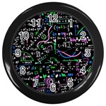 Math-linear-mathematics-education-circle-background Wall Clock (Black) Front