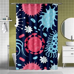 Seamless-pattern-microbes-virus-vector-illustration Shower Curtain 48  X 72  (small)  by Salman4z