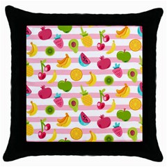 Tropical-fruits-berries-seamless-pattern Throw Pillow Case (black) by Salman4z