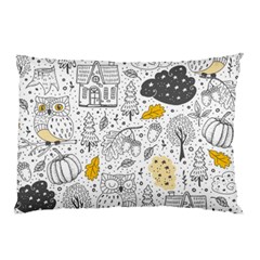 Doodle-seamless-pattern-with-autumn-elements Pillow Case by Salman4z