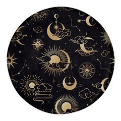 Asian-seamless-pattern-with-clouds-moon-sun-stars-vector-collection-oriental-chinese-japanese-korean Round Glass Fridge Magnet (4 Pack) by Salman4z