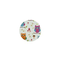 Forest-seamless-pattern-with-cute-owls 1  Mini Buttons by Salman4z