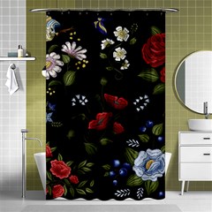 Floral-folk-fashion-ornamental-embroidery-pattern Shower Curtain 48  X 72  (small)  by Salman4z