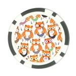 Cute-colorful-owl-cartoon-seamless-pattern Poker Chip Card Guard Front