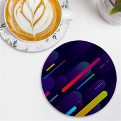 Colorful-abstract-background Uv Print Round Tile Coaster by Salman4z