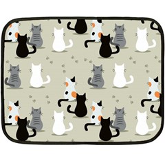 Cute-cat-seamless-pattern Two Sides Fleece Blanket (mini) by Salman4z