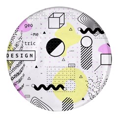 Graphic-design-geometric-background Round Glass Fridge Magnet (4 Pack) by Salman4z