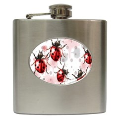 Ladybugs-pattern-texture-watercolor Hip Flask (6 Oz) by Salman4z