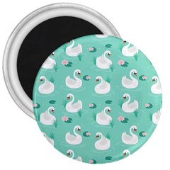 Elegant Swan Seamless Pattern 3  Magnets by pakminggu