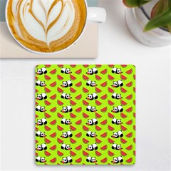 Watermelon Panda Background Wallpaper Uv Print Square Tile Coaster  by pakminggu