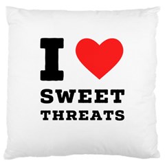 I Love Sweet Threats  Large Cushion Case (one Side) by ilovewhateva