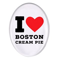 I Love Boston Cream Pie Oval Glass Fridge Magnet (4 Pack) by ilovewhateva