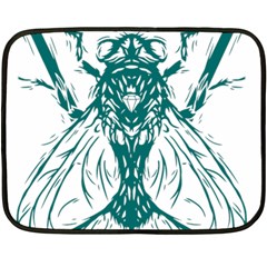 Green Insect Bee Illustration Two Sides Fleece Blanket (mini) by pakminggu