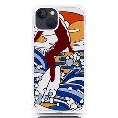 Beach Illustration Summer Beach Surf Waves Iphone 13 Tpu Uv Print Case by pakminggu