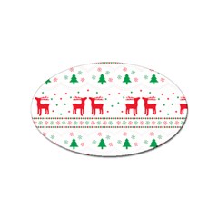 Red Green And Blue Christmas Themed Illustration Sticker (oval) by pakminggu