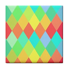 Low Poly Triangles Tile Coaster by danenraven