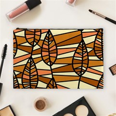 Autumn Leaf Mosaic Seamless Cosmetic Bag (large) by danenraven