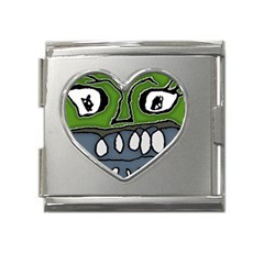 Extreme Closeup Angry Monster Vampire Mega Link Heart Italian Charm (18mm) by dflcprintsclothing