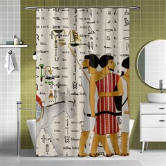 Egyptian Design Men Worker Slaves Shower Curtain 48  X 72  (small)  by Mog4mog4